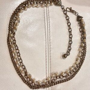 Multi-chain Antique Gold Tone and Pearls Vintage Belt